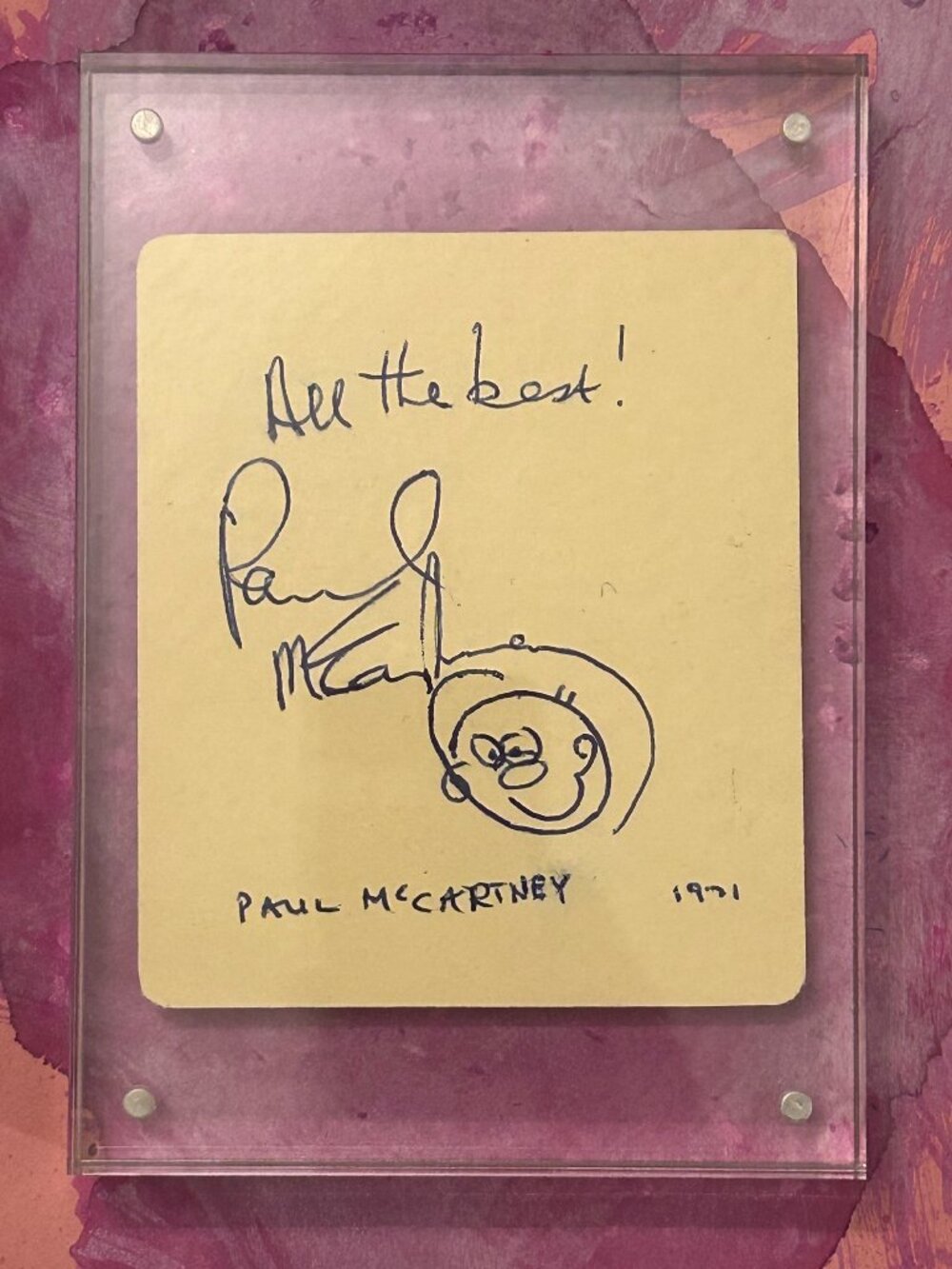 Paul McCartney - 1971 autograph & illustration
